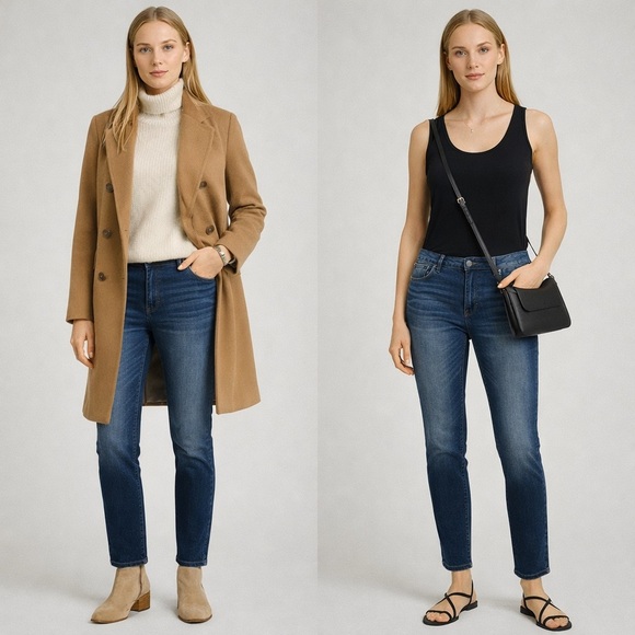 White House Black Market Denim - White House Black Market Dark Blue Skinny Jeans